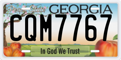 GA license plate CQM7767