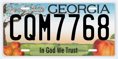 GA license plate CQM7768