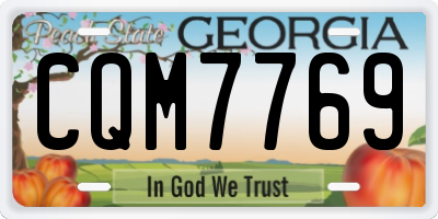 GA license plate CQM7769