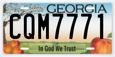 GA license plate CQM7771