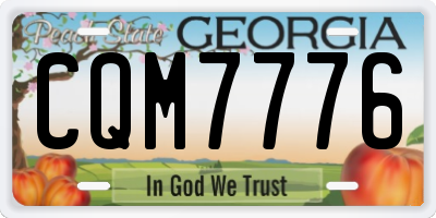 GA license plate CQM7776