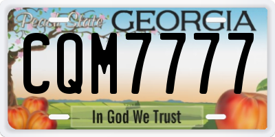 GA license plate CQM7777