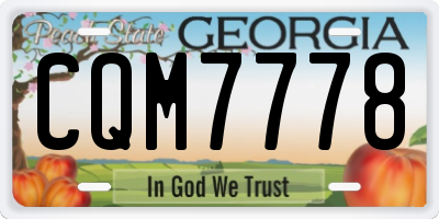 GA license plate CQM7778