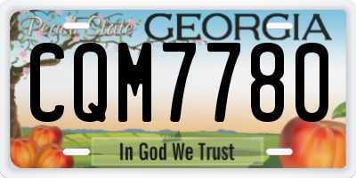 GA license plate CQM7780
