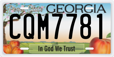 GA license plate CQM7781