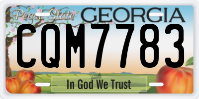 GA license plate CQM7783