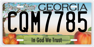 GA license plate CQM7785