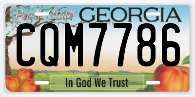 GA license plate CQM7786