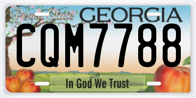 GA license plate CQM7788