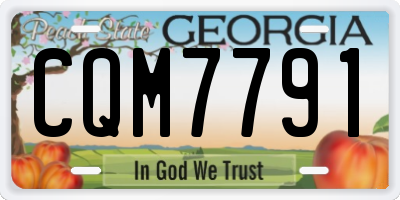 GA license plate CQM7791