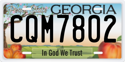 GA license plate CQM7802