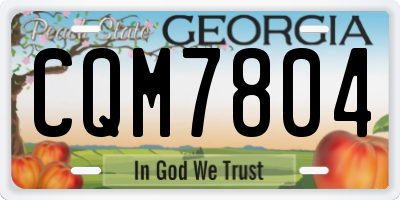 GA license plate CQM7804