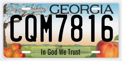 GA license plate CQM7816