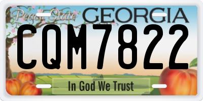 GA license plate CQM7822