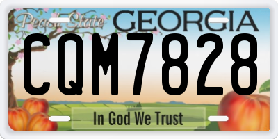 GA license plate CQM7828