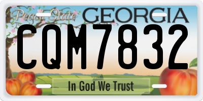 GA license plate CQM7832