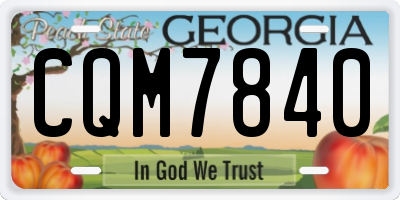 GA license plate CQM7840