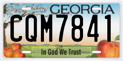 GA license plate CQM7841
