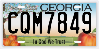 GA license plate CQM7849