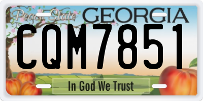 GA license plate CQM7851