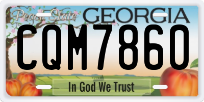 GA license plate CQM7860