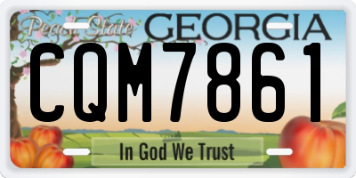GA license plate CQM7861