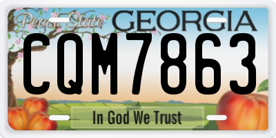 GA license plate CQM7863