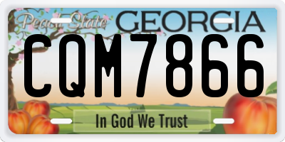 GA license plate CQM7866