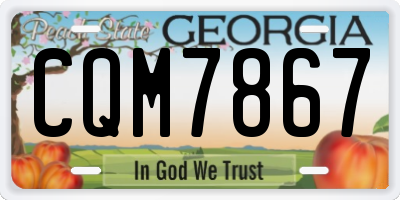 GA license plate CQM7867