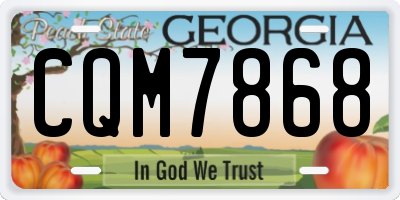 GA license plate CQM7868