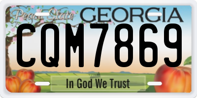 GA license plate CQM7869