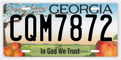 GA license plate CQM7872
