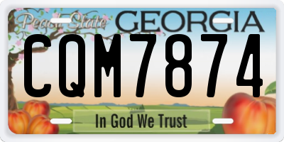 GA license plate CQM7874