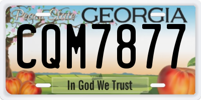 GA license plate CQM7877