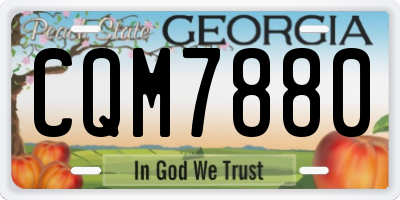 GA license plate CQM7880