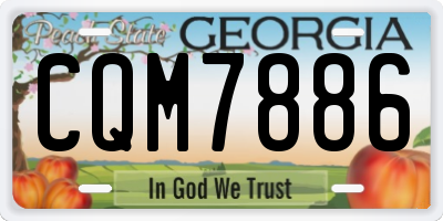 GA license plate CQM7886