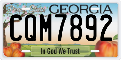 GA license plate CQM7892
