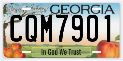 GA license plate CQM7901