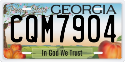 GA license plate CQM7904