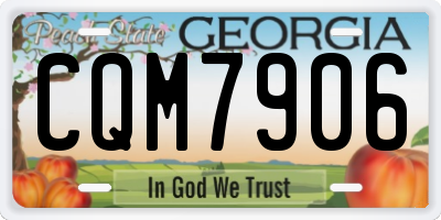 GA license plate CQM7906
