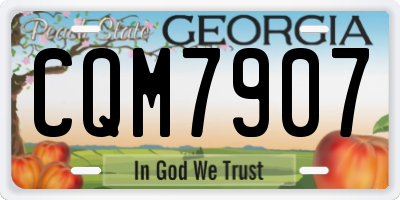 GA license plate CQM7907