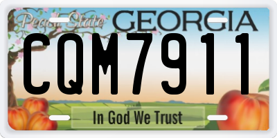 GA license plate CQM7911