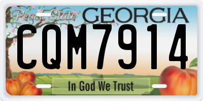 GA license plate CQM7914