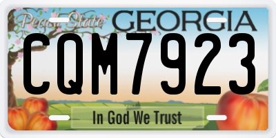 GA license plate CQM7923