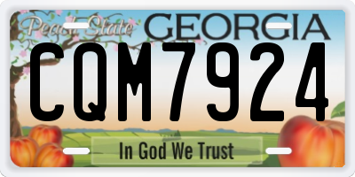 GA license plate CQM7924