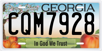 GA license plate CQM7928