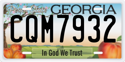 GA license plate CQM7932