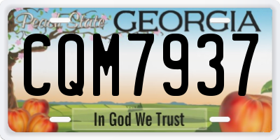 GA license plate CQM7937