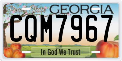 GA license plate CQM7967
