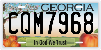 GA license plate CQM7968